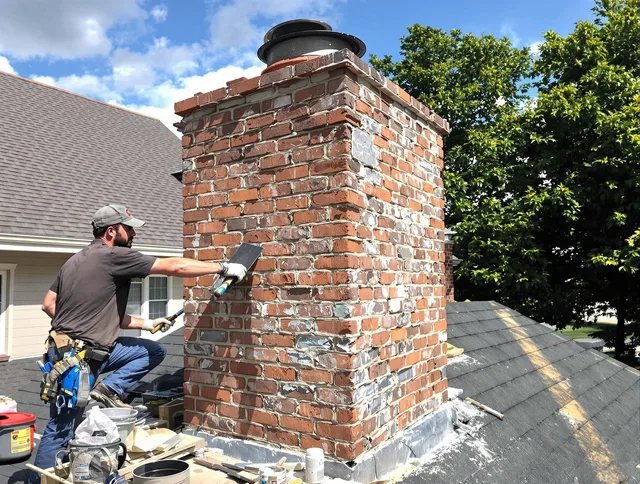 Completed chimney rebuild by Whitman Chimney Sweep in Whitman, MA