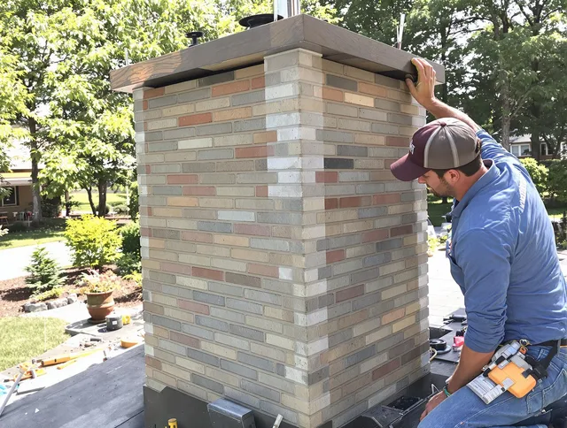 Whitman Chimney Sweep completing a modern chimney remodel in Whitman, MA