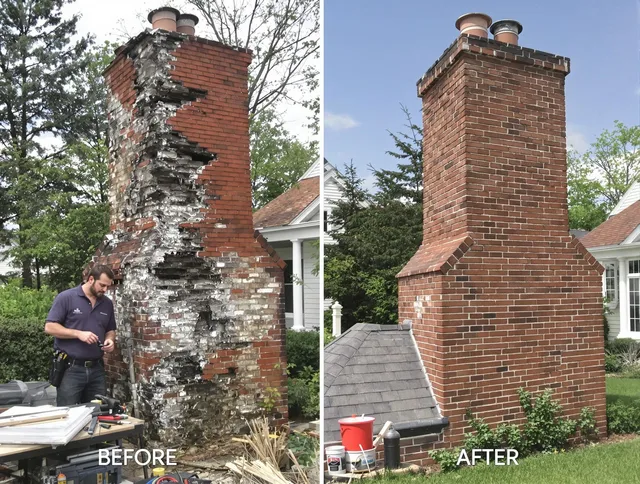 Whitman Chimney Sweep performing a full chimney restoration in Whitman, MA