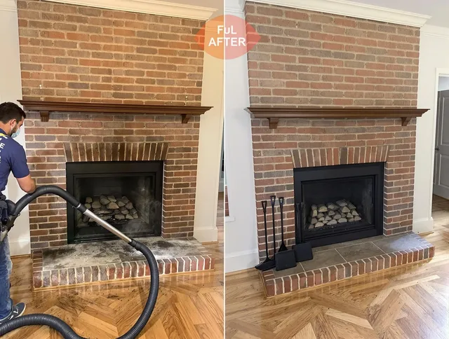 Whitman Chimney Sweep carefully sanitizing a fireplace in Whitman, MA