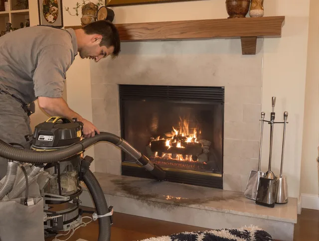 Routine fireplace upkeep by Whitman Chimney Sweep in Whitman, MA
