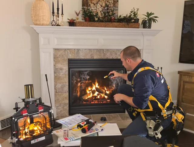 Safety-focused fireplace inspection by Whitman Chimney Sweep in Whitman, MA