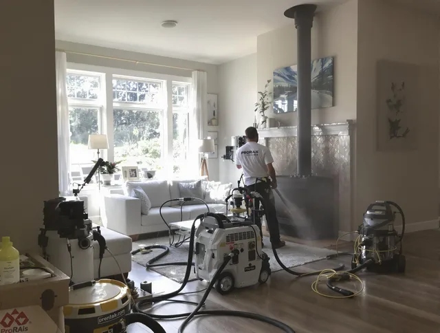 Soot removal service by Whitman Chimney Sweep for a fireplace in Whitman, MA